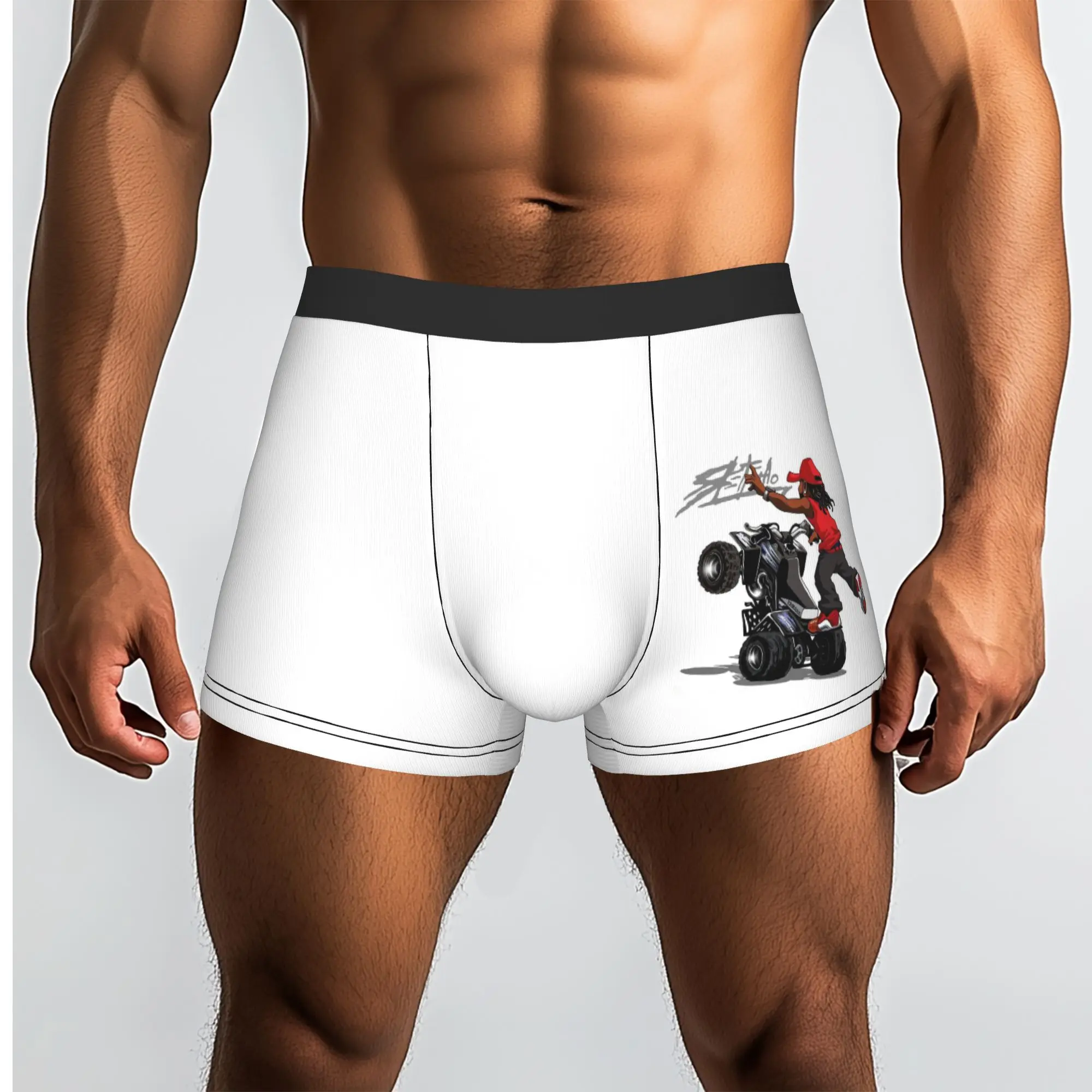 Custom Male Fashion Extreme Speed Stunt Sport Motorcycle Underwear Mobile Bike Cartoon Boxer Briefs Breathable Shorts Panties