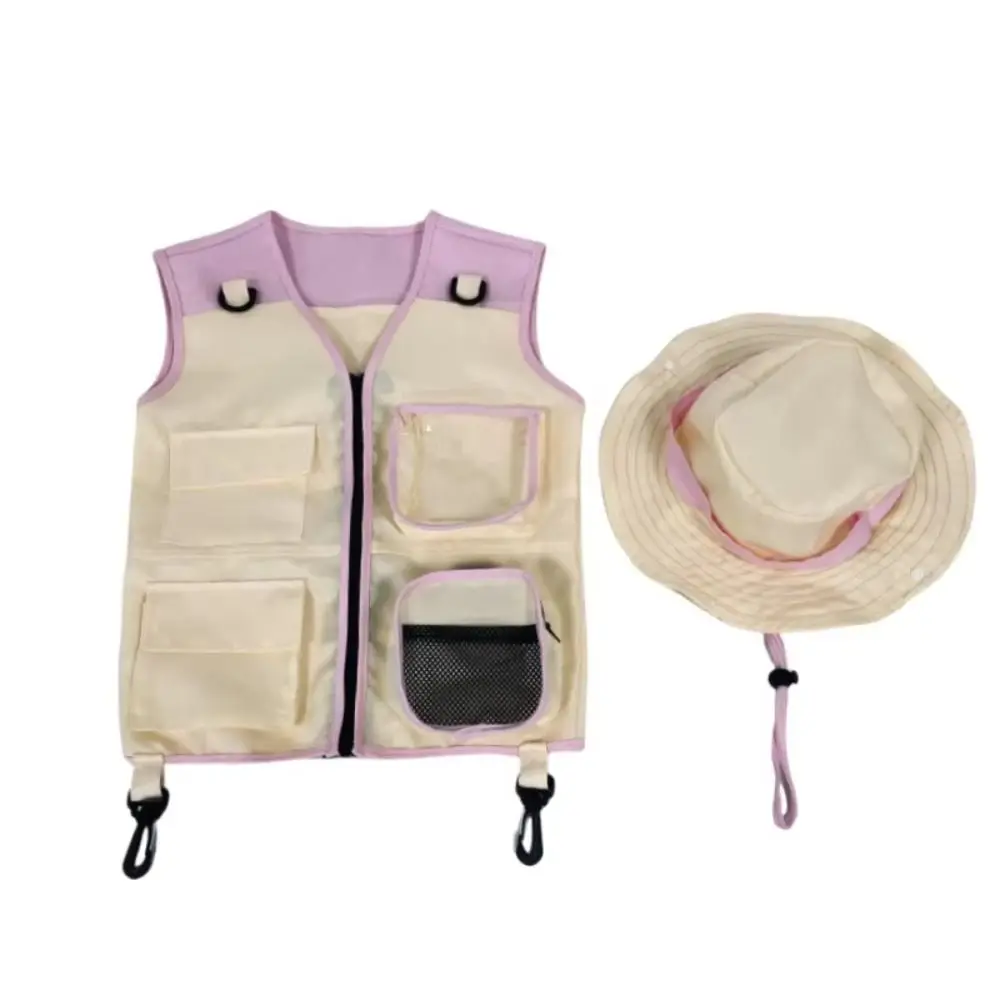 Ropa de Verano para Niños, Chaleco de Explorador, Sombrero, Ropa con Herramientas, Chaleco de Moda, Kit de Aventura al Aire Libre, Set de Camping, Herramientas de Juego de Roles