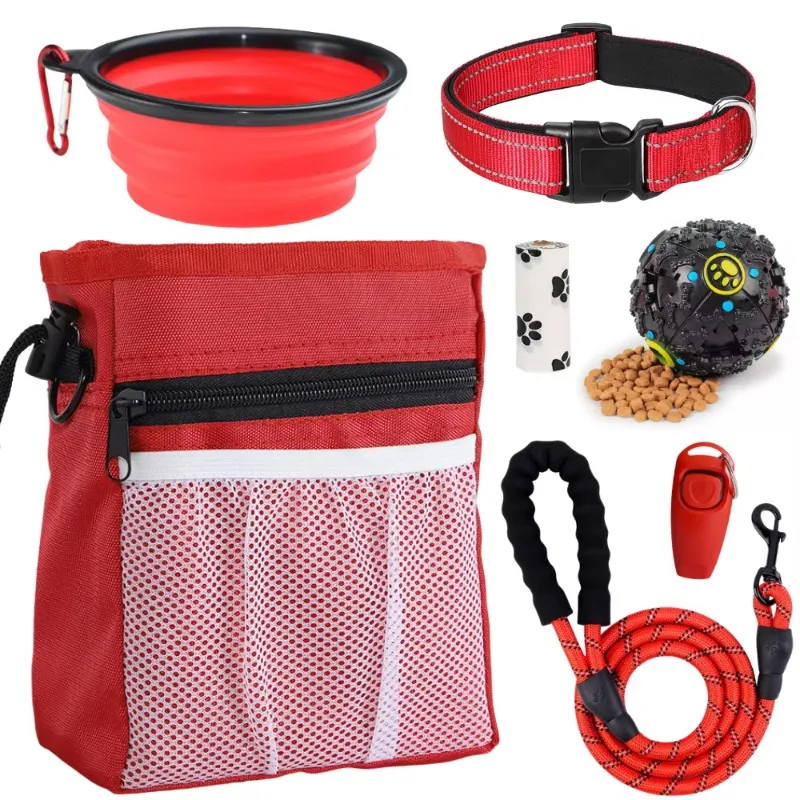 

7 Packs Dog Outdoor Training Kit Pet Treat Pouch Collapsible Bowl Training Clicker Treating Ball for Dogs