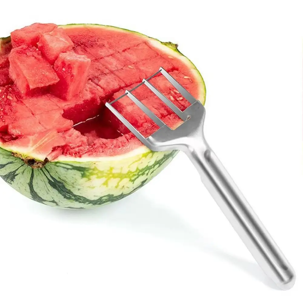

Quickly Cutting Stainless Steel Watermelon Slicer With Handle comfortable grip Fruit Cutting Tool Safety Easy To Clean
