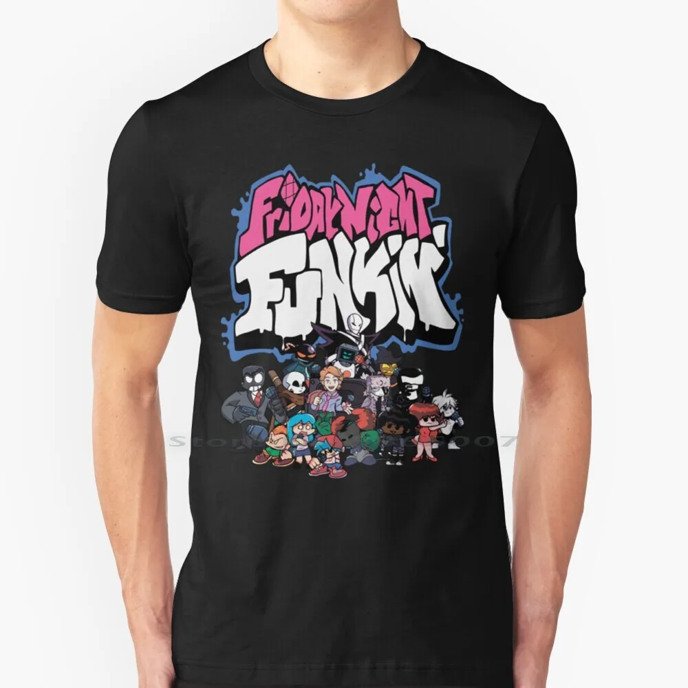 Fnf Characters Mod T Shirt 100% Cotton Whitty Tricky Anders Senpai Ruv Ink Sans X