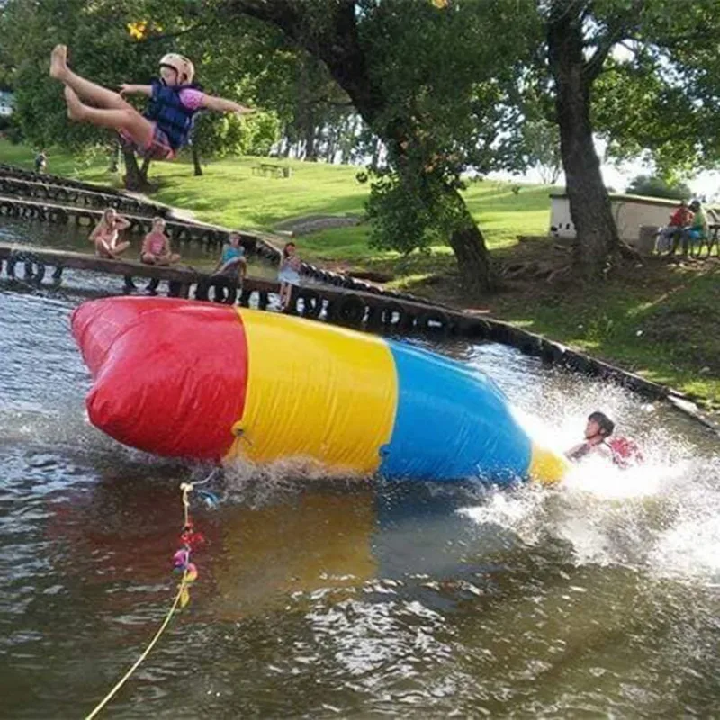 Porta a porta entrega 7x3m emocionante catapulta de água inflável blobs saltar torre de mergulho, travesseiro de salto inflável