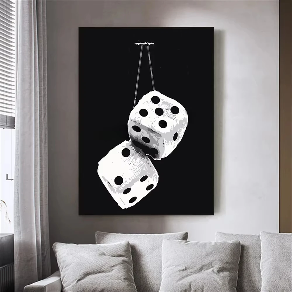 Black and White No.8 Ball Art Poster and Prints Billiards Club Theme Wall Art Canvas Painting Living Room Corridor Home Decor