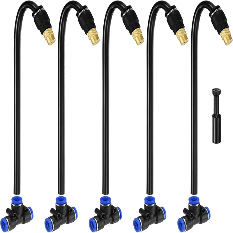 Removable Nozzle Brass Misting Nozzles Tee, 8 Inch/20 Cm (Dripping, Spraying, Shutoff) Adjustable Copper Head Mister Sprayer