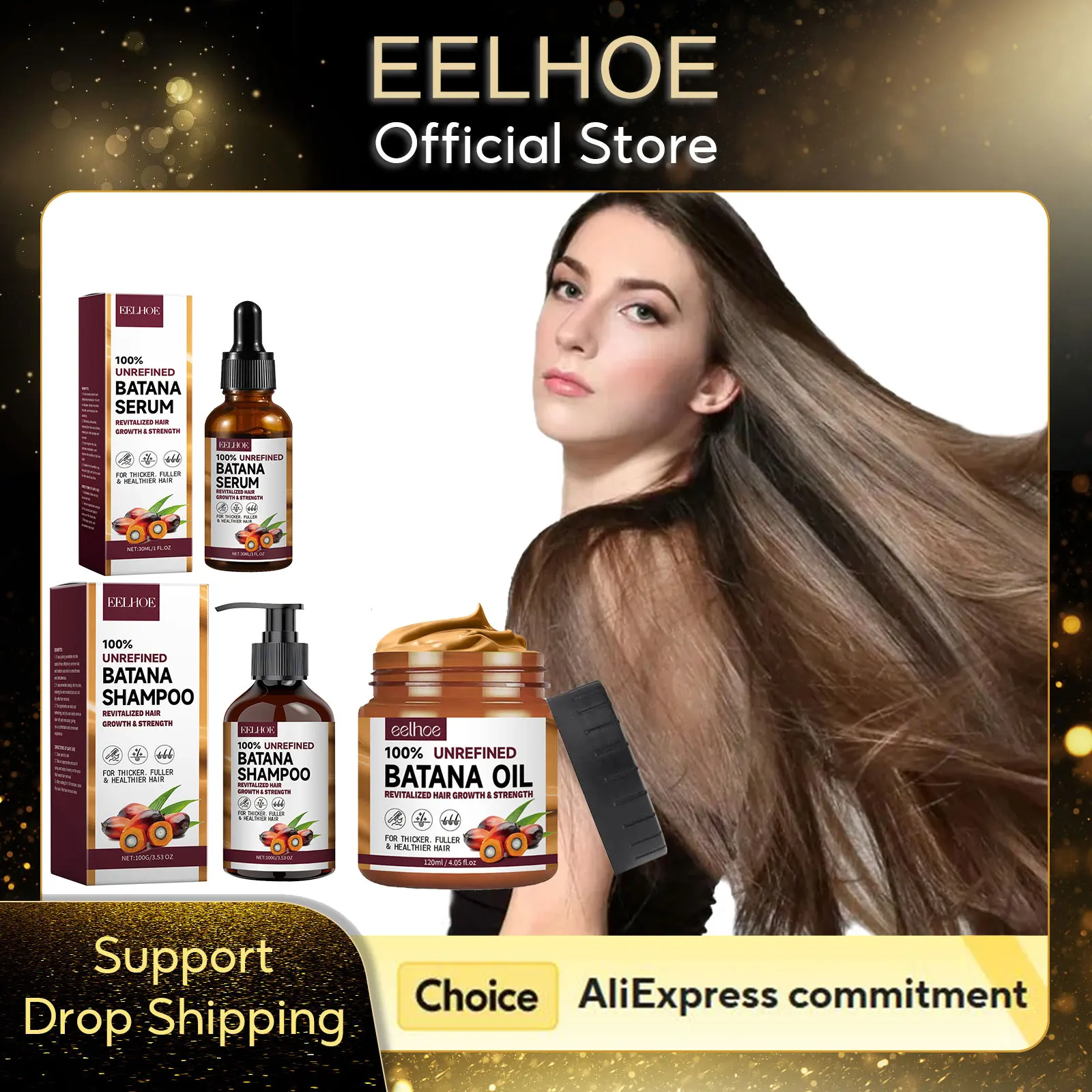 

EELHOE Natural Batana Oil Nourishment Strengthening Repair Hair Treatments for Damaged Hair Growth Shampoo and Conditioner Sets