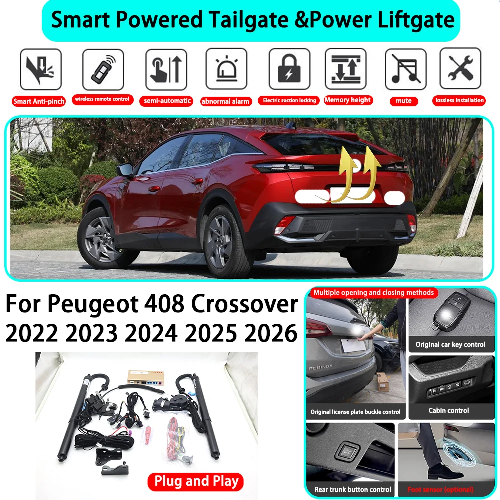 for Peugeot 408 Crossover 2022 2023 2024 2025 2026 Smart Automatic Powered Tailgate Electric Power Tailgate Lift Kit Key Close