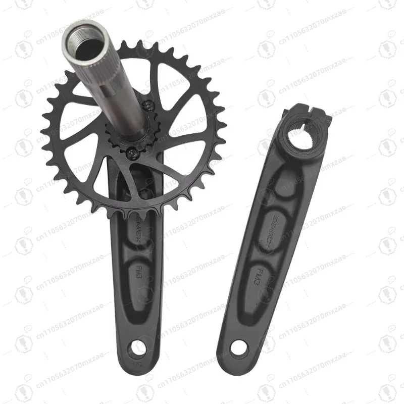 MTB crank set with bottom bracket and narrow wide chain link 34T 36T 38T 40t 7075 Aluminum single speed 170 crank arm