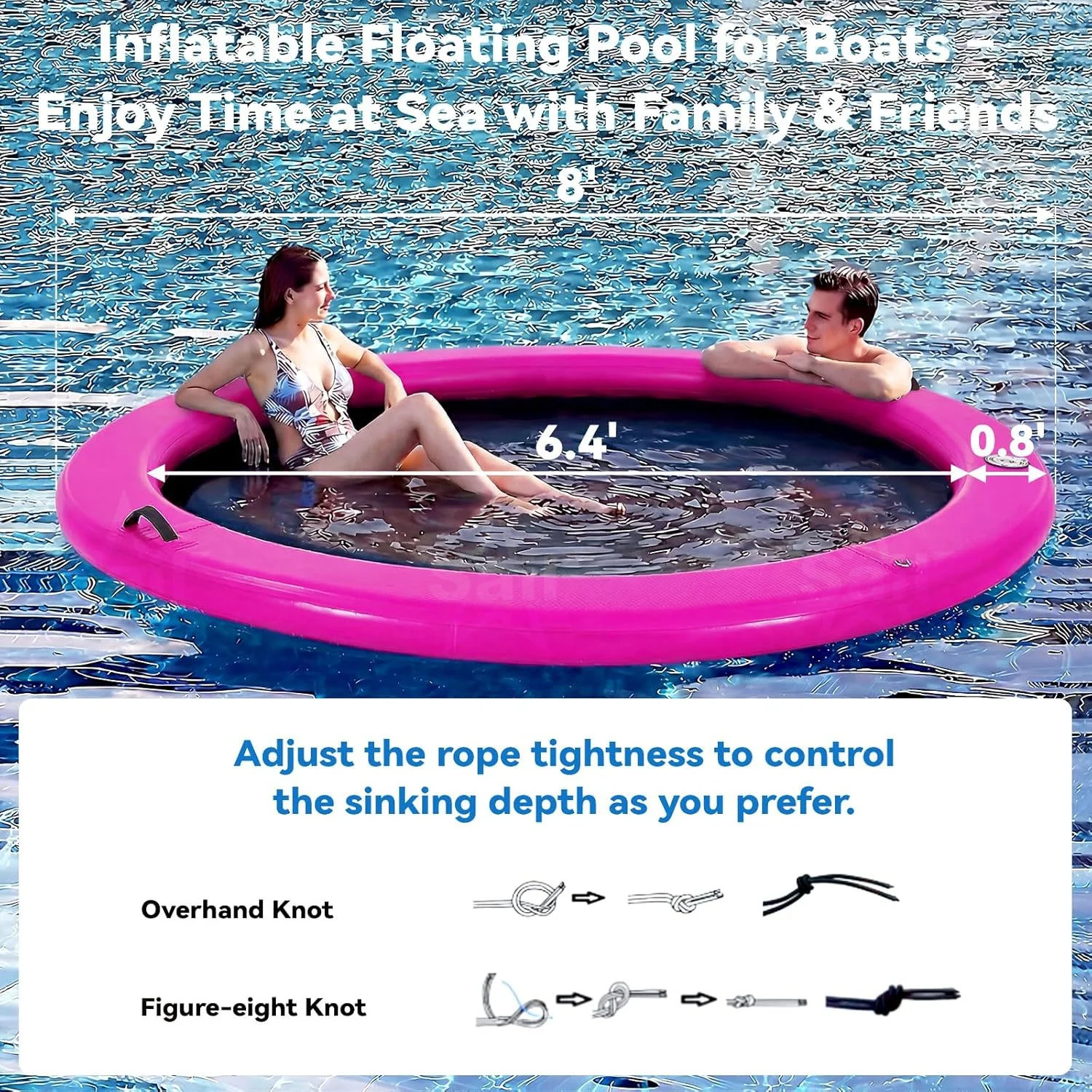 Inflatable Water Hammock, Floating Lounger, Durable PVC, Foldable Water Bed, Backyard Pool Party, Water Entertainment Toy