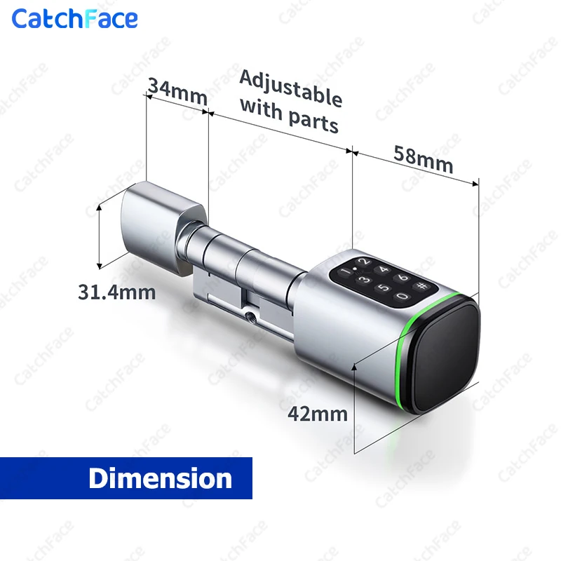 Catchface S1 Pro TTLock APP Password RFID Card Euro Cylinder Lock Smart Door Lock Digital Keyless Replace Alexa