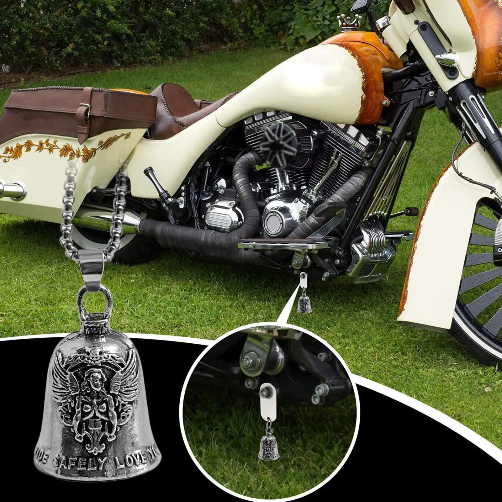 Biker Bells For Women Angel Motorcycle Supplies Small Biker Bell Pendant For Long-Distance Drive Road Trip Daily Commute