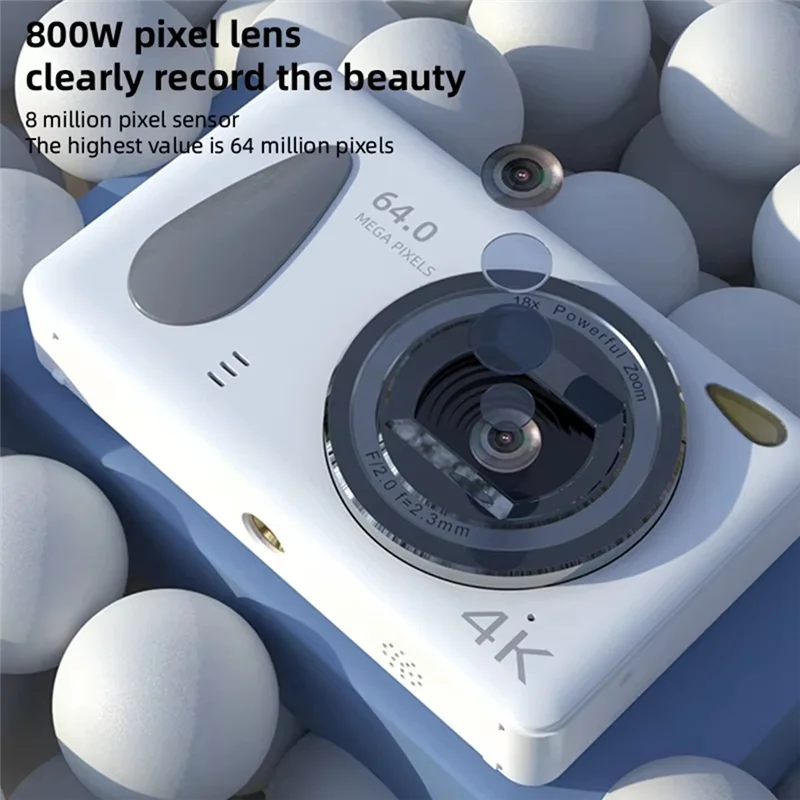 ABJF-Digital Cameras HD 4K Compact Camera 2.4Inch IPS Screen 18X Zoom Anti-Shake Autofocus Camcorder Cameras