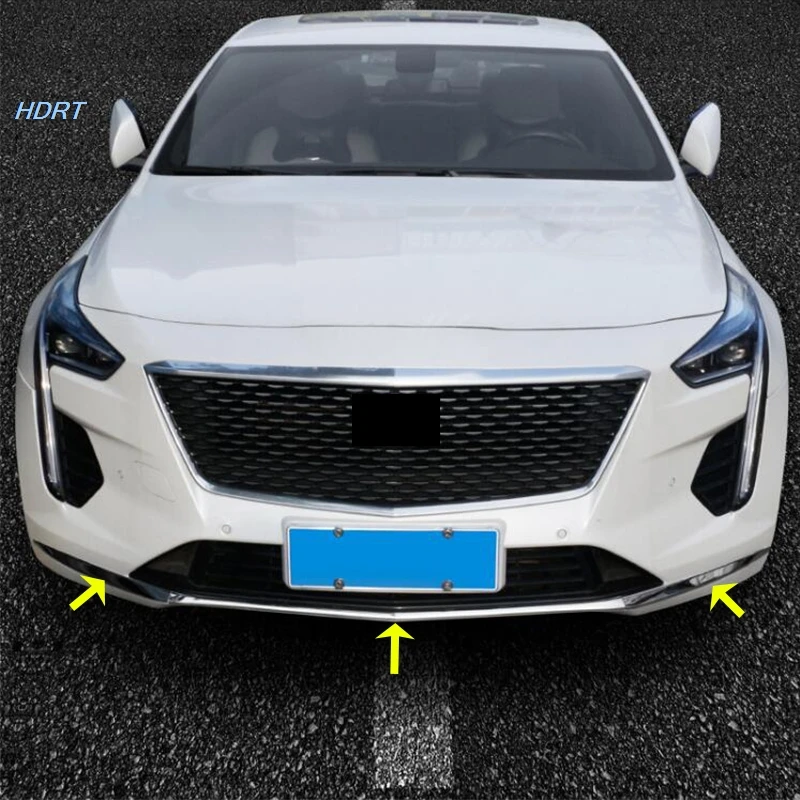 

Car modified Decoration For Cadillac CT6 2019 2020 2021 2022 Stainless steel Chrome Front Bumper Moulding Trim Cover bumper lip