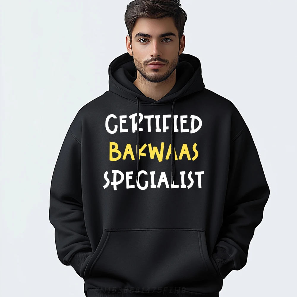 

Certified Bakwaas Specialist Desi South Men Long Sleeve Hoodies Classic Christmas Sweatshrt Hip Hop Coats Classic Round Neck