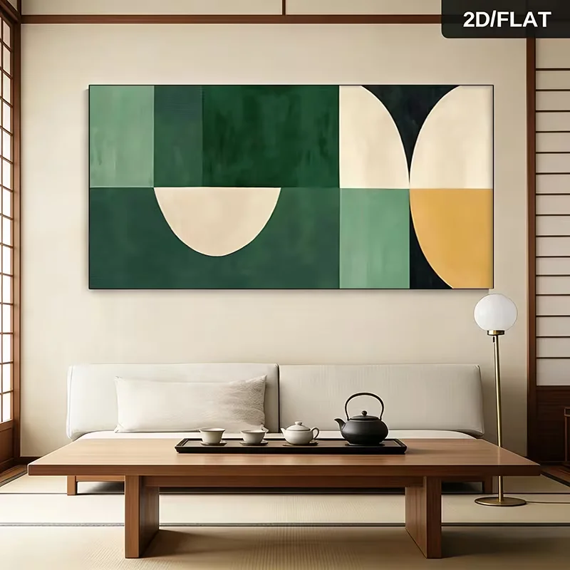 A 2D Flat Canvas Art Piece Measuring 27.56 by 55.12 Inches Or 70 by 140 Centimeters, Featuring a Modern Abstract Design of a Win