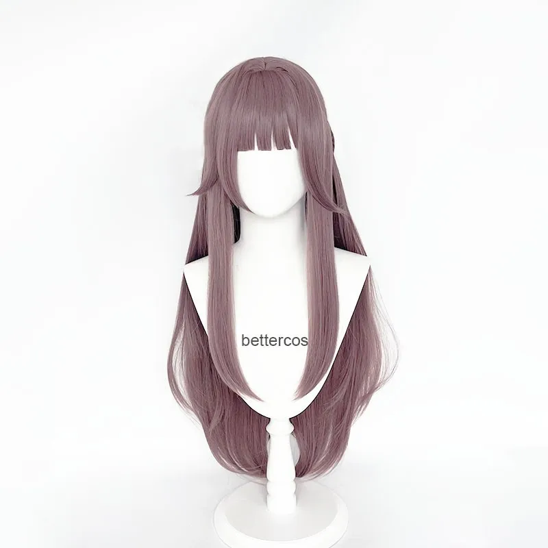 88cm Herta Cosplay Wig Game Honkai: Star Rail Herta Low Gloss Long Grey Purple Wig Cosplay Anime Heat Resistant Synthetic Wigs