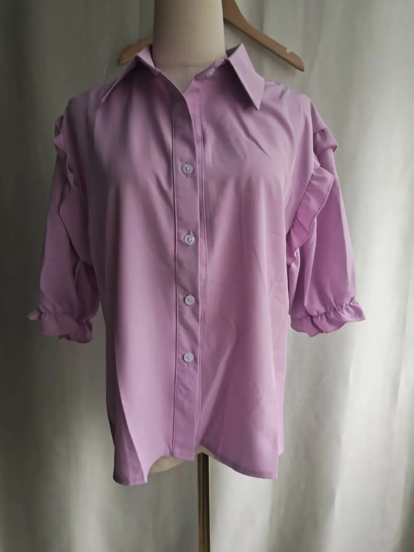 Gagarich stile occidentale dolce Top bella nuova camicia 2024 corta Versatile viola donna estate nuovo stile camicetta