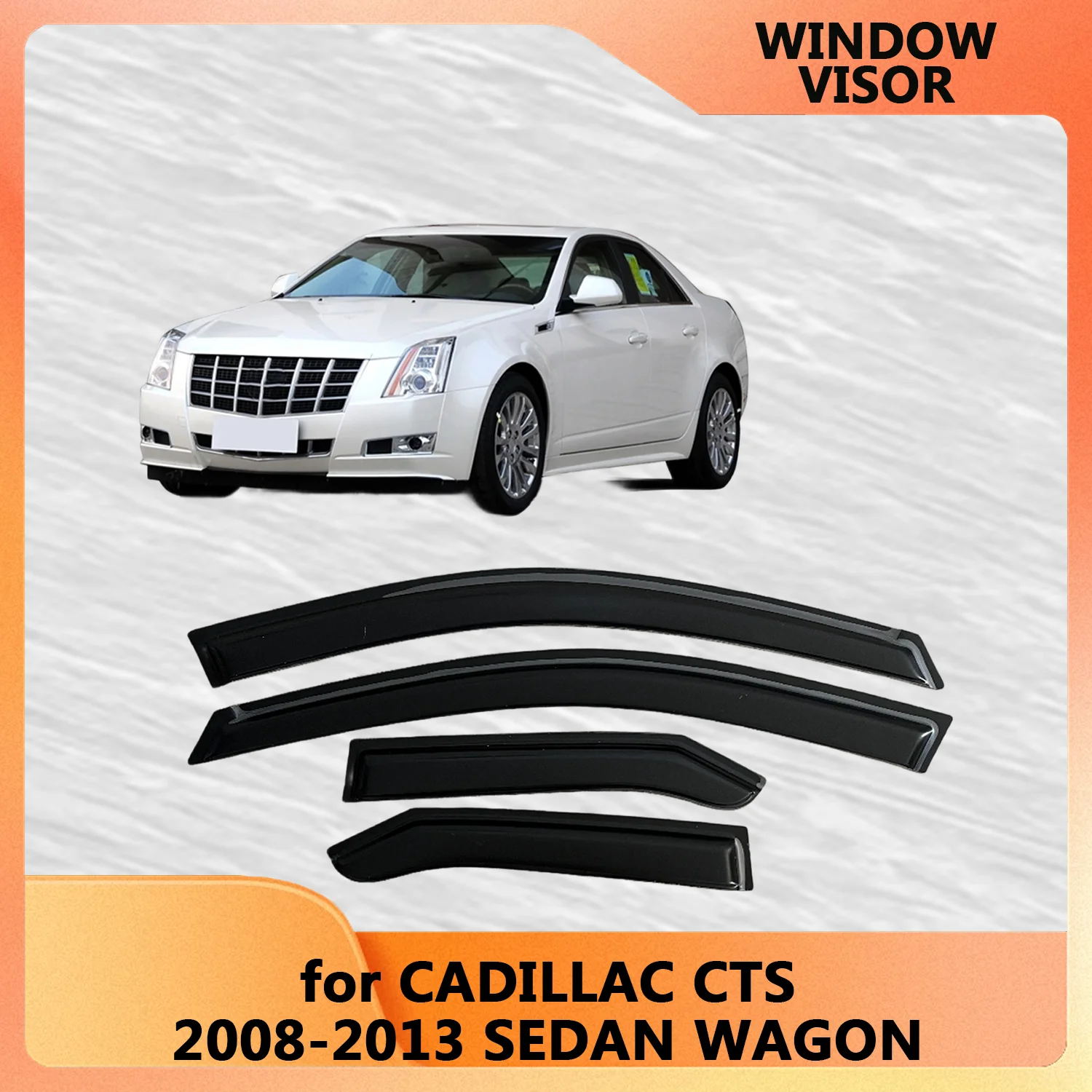 

Дефлекторы окон (ветровики) для CADILLAC CTS 2008-2013 СЕДАН/УНИВЕРСАЛ, защита от дождя и ветра, накладки на двери