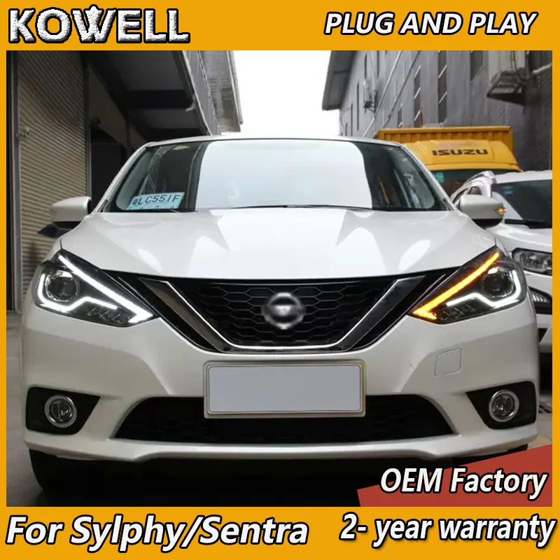 Car Styling for Nissan Sylphy Headlights 2016-2018 Sentra Head Lights DRL Turn Signal Low High Beam Projector Lens