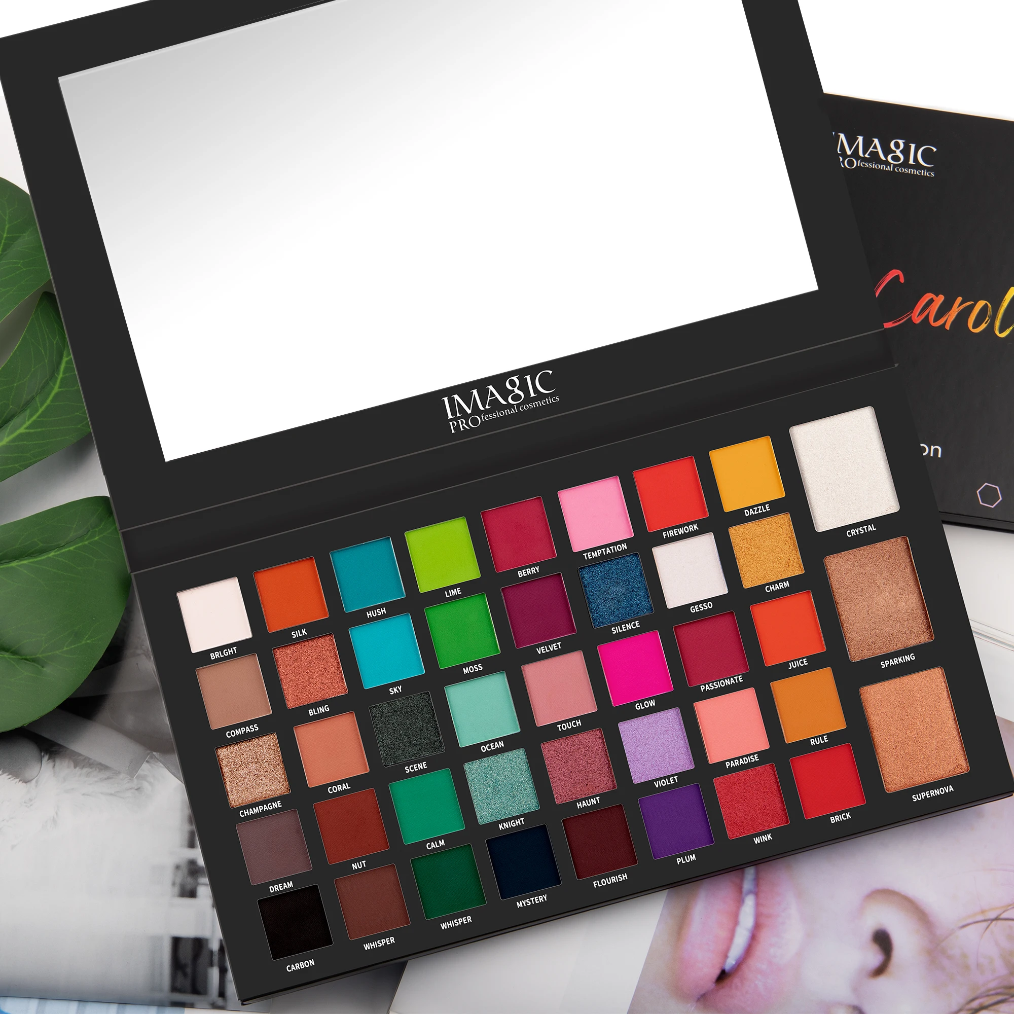 IMAGIC 43-color eyeshadow palette, eyeshadow highlighter combination, professional makeup LTD-602