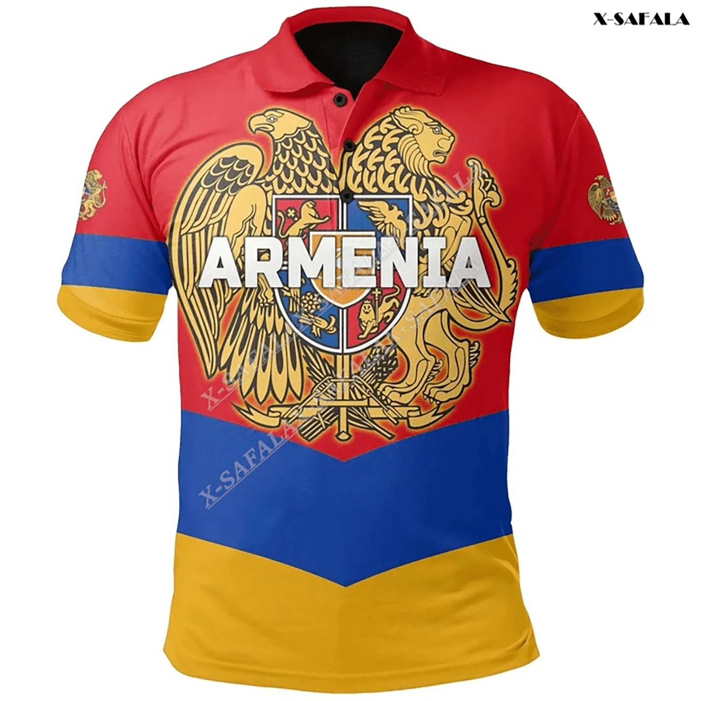 

Armenia Flag Coat Of Arms Custom Name 3D Printed Polo Shirt Men Collar Short Sleeve StreetWear Summer Tops Shirt