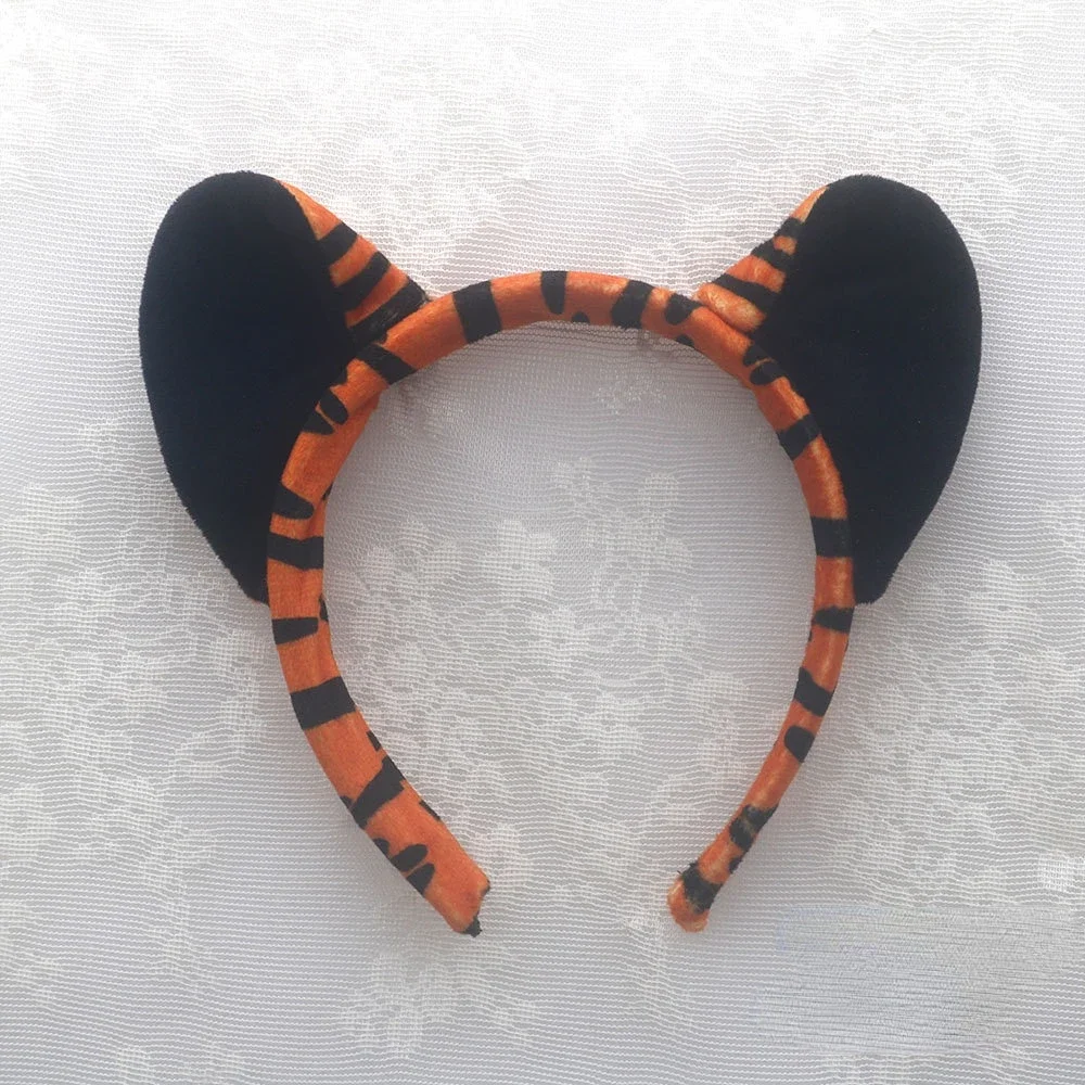 Dziewczyny dzieci dzieci opaska z uszami tygrysa kokardki ogony zwierzęta Cosplay kostium na Halloween karnawał prezent urodzinowy — zdjęcie 6
