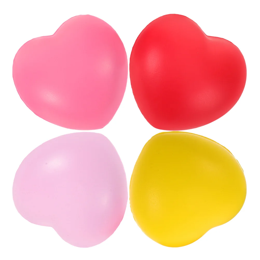 4 Pcs Heart-shaped Grip Ball Hand Sports Toy Stress for Hands Strength Stuffed Bracelets Squeeze Exercise