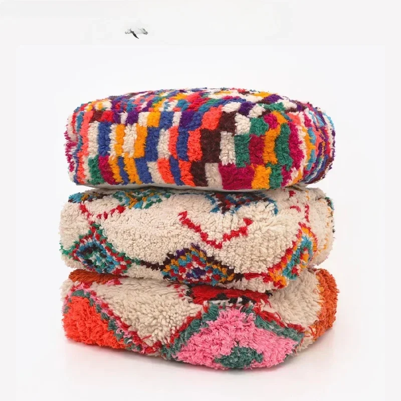 

Wool art seat pier Morocco imported handmade cotton seat cushion futon bay window mat floor mat