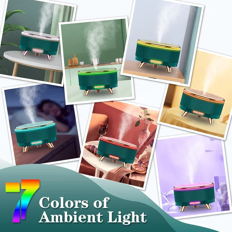 500ML7 色インテリジェント時限フレグランスディフューザー超音波空気加湿器清浄機エッセンシャルオイルディフューザースプレーグリーン