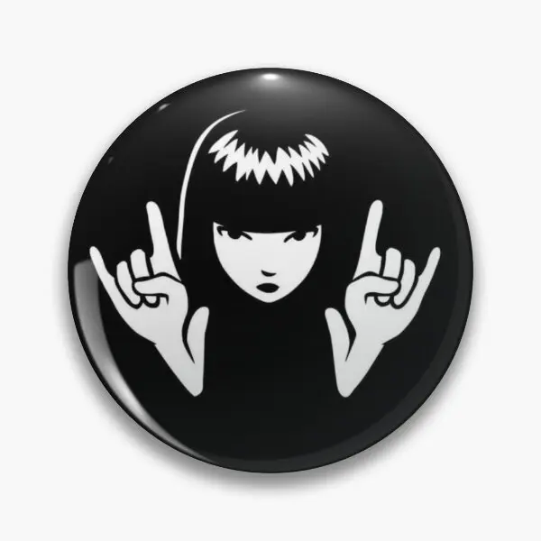 Emily The Strange Rock And Roll Soft Button Pin Women Jewelry Hat Metal Creative Gift Decor Funny Lover Brooch Cute Fashion