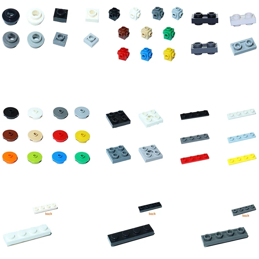 MOC 88646 4733 15573 87580 85861 3710 11001 3024 18674 Plate 1x1 1x2 2x2 2x4 1x4 Rounded with Open Studs Building Block Parts