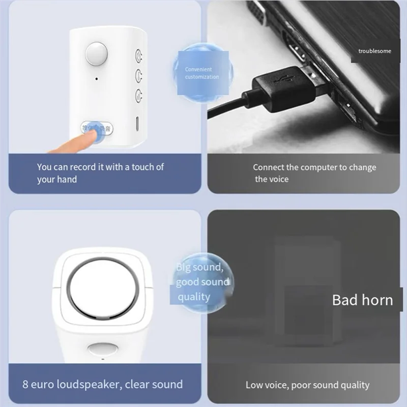 SQPP-Wireless PIR Motion Sensor Detector Anti-Theft Alarm Activated Recordable Welcome Doorbell And Driveway Garage