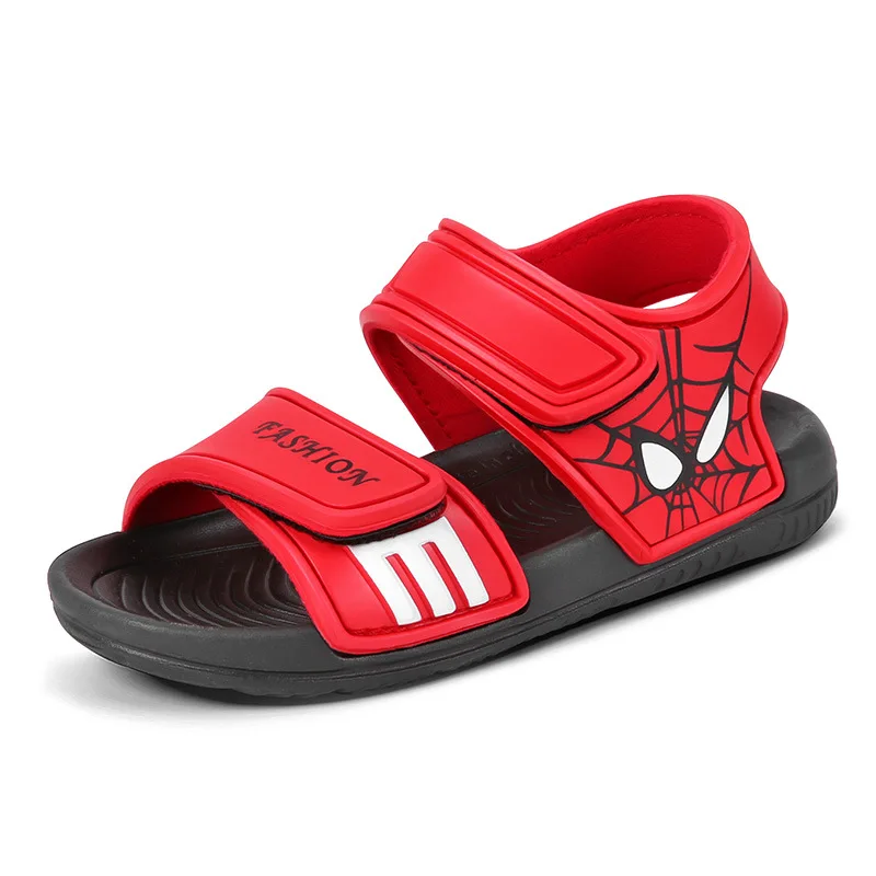 Sandalias suaves antideslizantes para niños y niñas, zapatos de playa con dibujos animados de Mickey, Spiderman, tiburón, estudiantes,