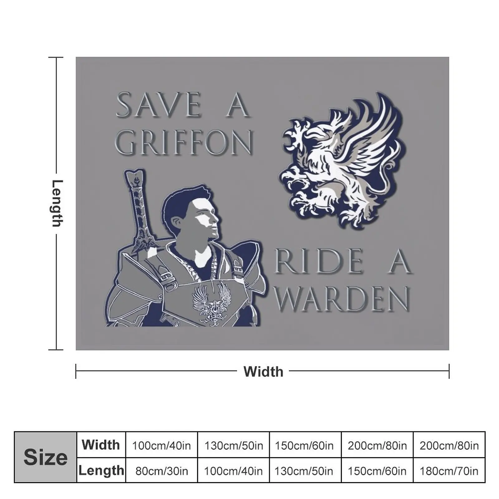 Dragon Age - Save a Griffon, Ride a Warden Throw Blanket Kid'S christmas gifts Sofas cosplay anime Blankets