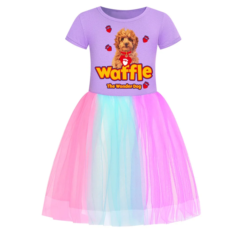 The Wonder Dog Cloths Kids Summer Short Sleeve Dress Baby Girls Carnival Party Costume Children Fancy Halloween Vestidos