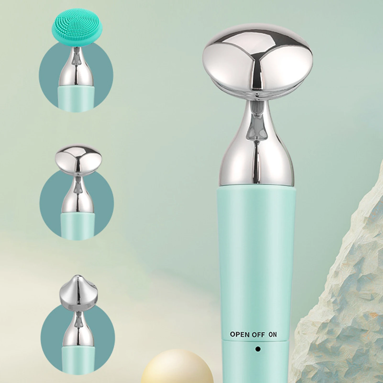 Elektryczny oczyszczacz do twarzy, masażer do twarzy redukujący zmarszczki, zasilany bateryjnie, peeling do twarzy, pielęgnacja elastyczności i linii skóry.