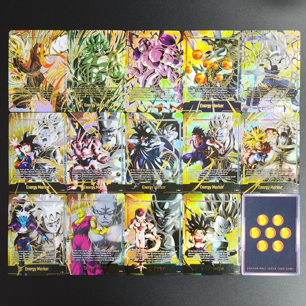 

Коллекционные карточки-маркеры энергии DBSFW_EM E-95-110 E-101 E-103 Gold Game Collection (сделано своими руками) по мотивам английской версии Dragon Ball Super Fusion