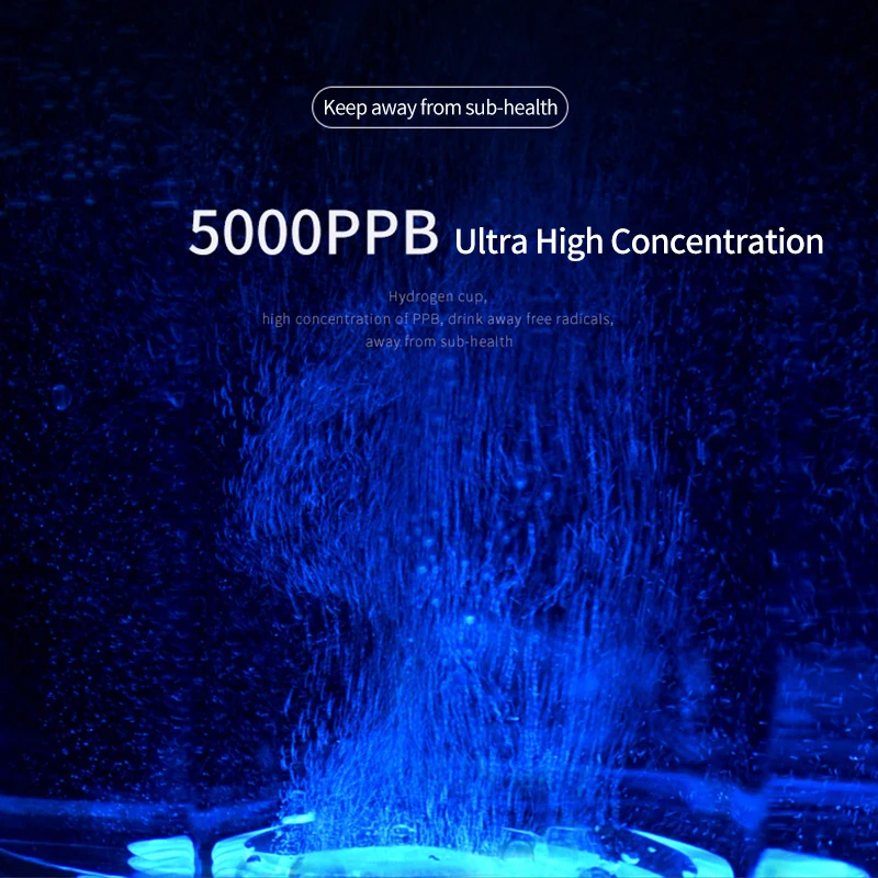 5000PPB مولد الهيدروجين المحمولة تصفية المياه الكهربائية الهيدروجين مولد المياه زجاجة Lonizer صانع كوب ماء الهيدروجين الغنية