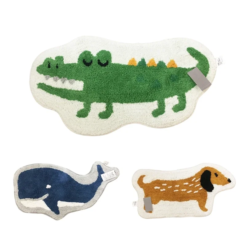 Bath Mat Soft Plush Cartoon Animal Floor Mats Water Absorbent Foot Mat Rugs Carpet Home Decorati