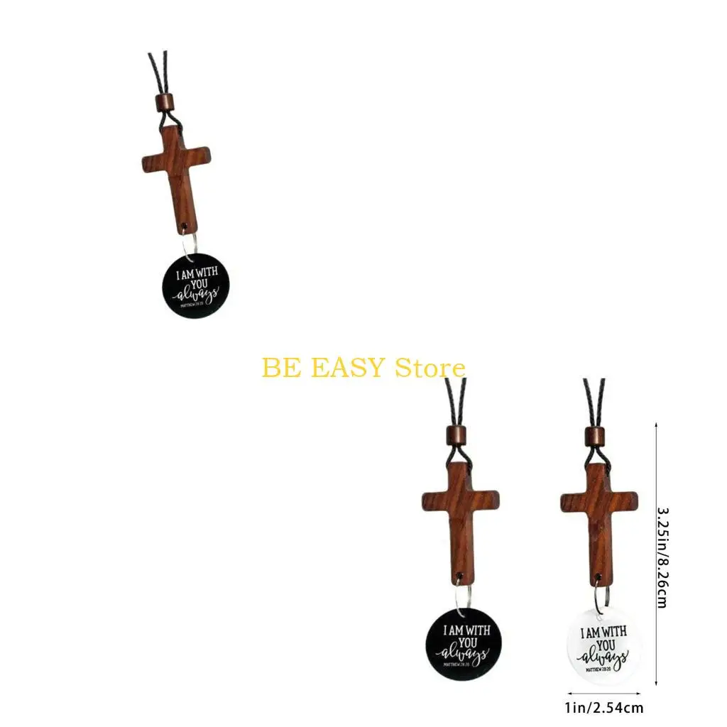 E28F Elegant Automotive Mirror Wooden Crosses Charm With Hanging Design For  Ornament Religious Gift