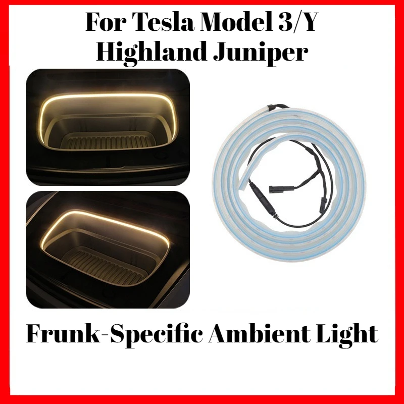 

For Tesla Model 3/Y Highland Juniper Frunk-Specific Ambient Light Invisible LED Light Strip for Front Trunk Turns When Opened