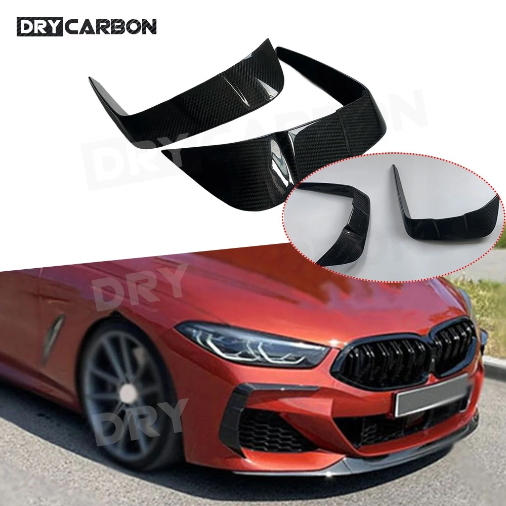 Dry Carbon Fiber Front Bumper Fog Lamp Cover Trims Body Kit for BMW G14 G15 G16 M Sport 2018-2021 Air Vents Decoration FRP