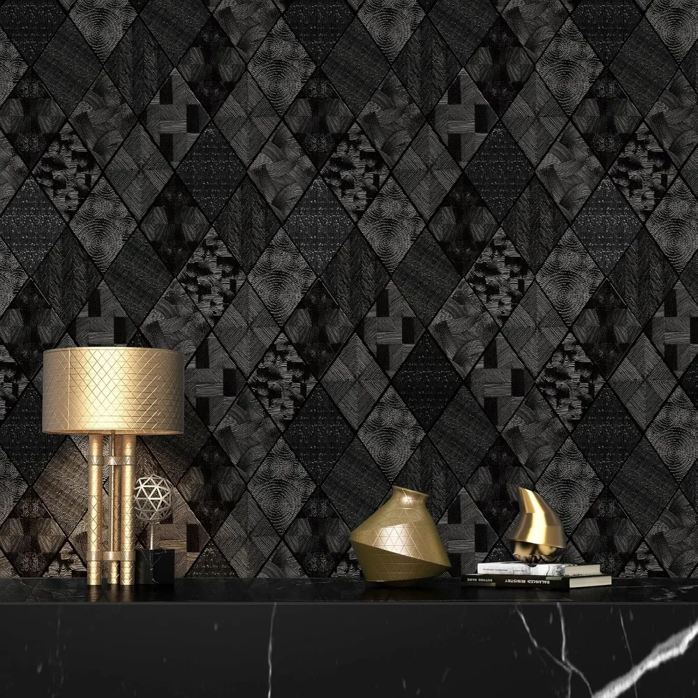 ورق جدران خطي هندسي منقوش ثلاثي الأبعاد قابل للإزالة - غطاء جدار ذاتي اللصق مقاوم للماء للمظهر المزخرف #6