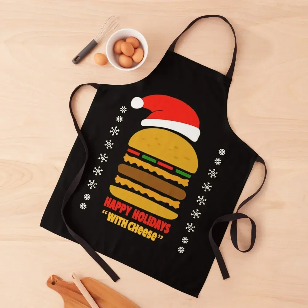 Happy holidays with cheese t-shirt samuel jackson Apron custom women's kitchen For Women Kitchen Apras Man Apron