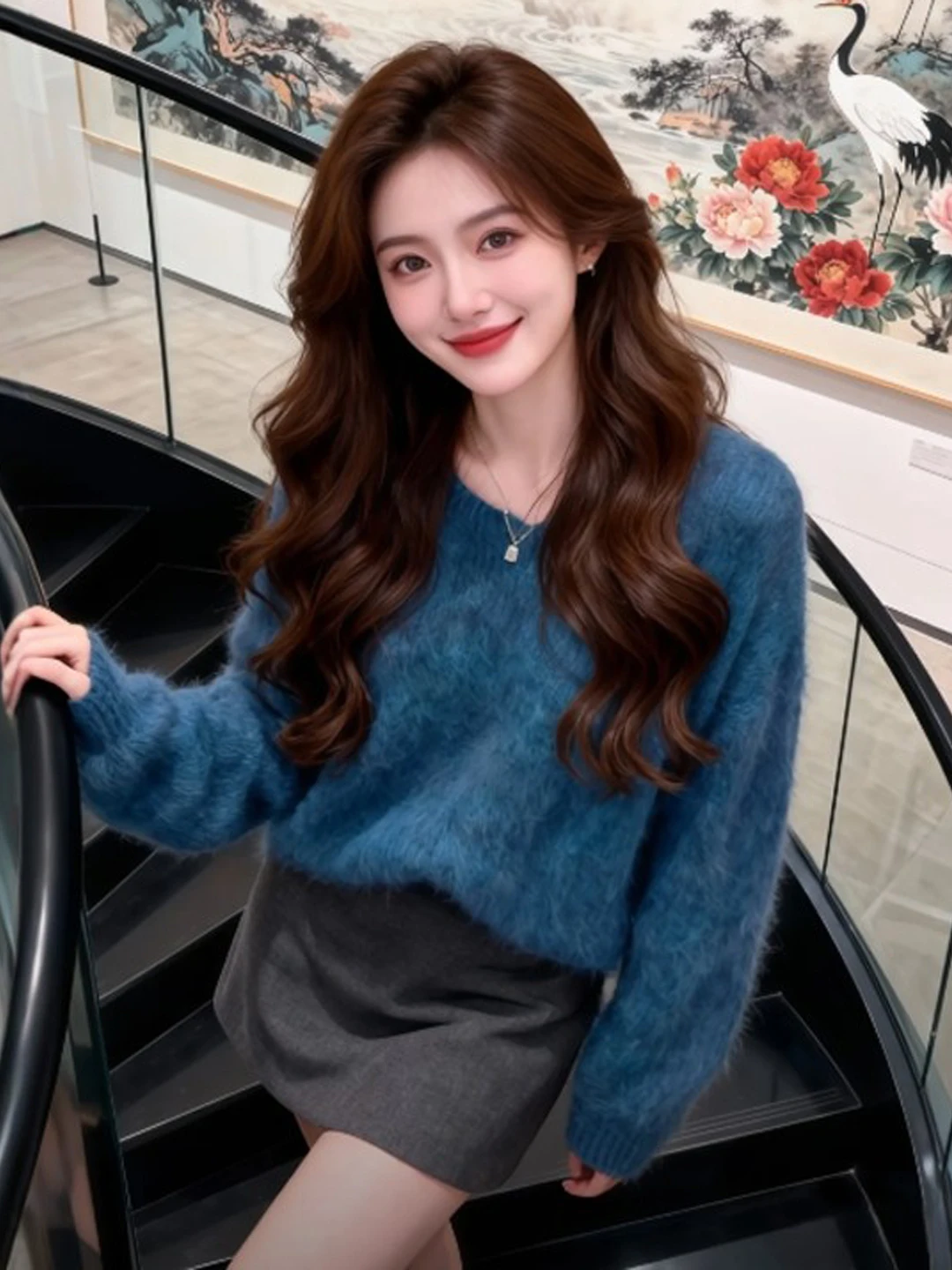 

Laid-back Style Unique Super Cute Top Skirt Two-piece Set Small Size Spring Fashion Comfortable High Waist Cotton Short Skirt