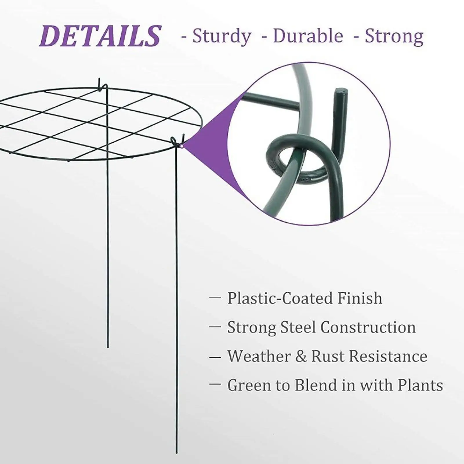 3 Peony Plant Support Structures Iron Trellis for Flower And Vegetable Growth