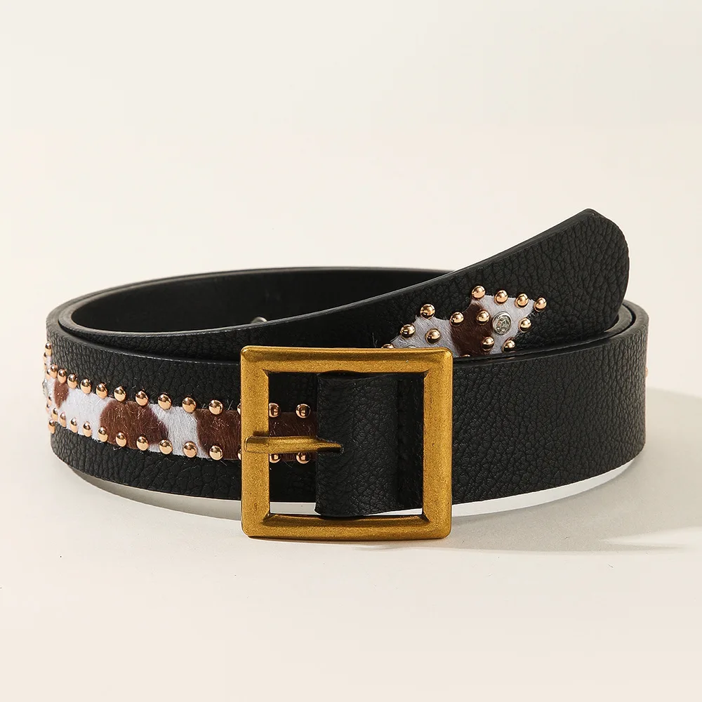 Y2K حزام نسائي بنمط الفهد، إكسسوار شخصي على الطراز البوهيمي، حزام برباط بتصميم متخصص، للرجال و #1