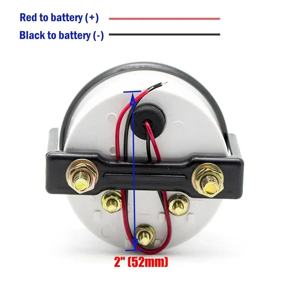 12V Compatible Fuel Gauge 2 IN 52mm Format Built for Accurate Signal Response from 240-33 Ohm Fuel Level Floats