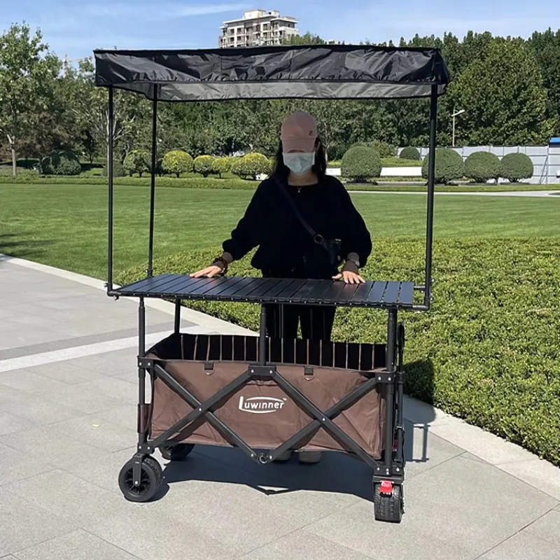 New metal booth car can lift and fold large table board awning