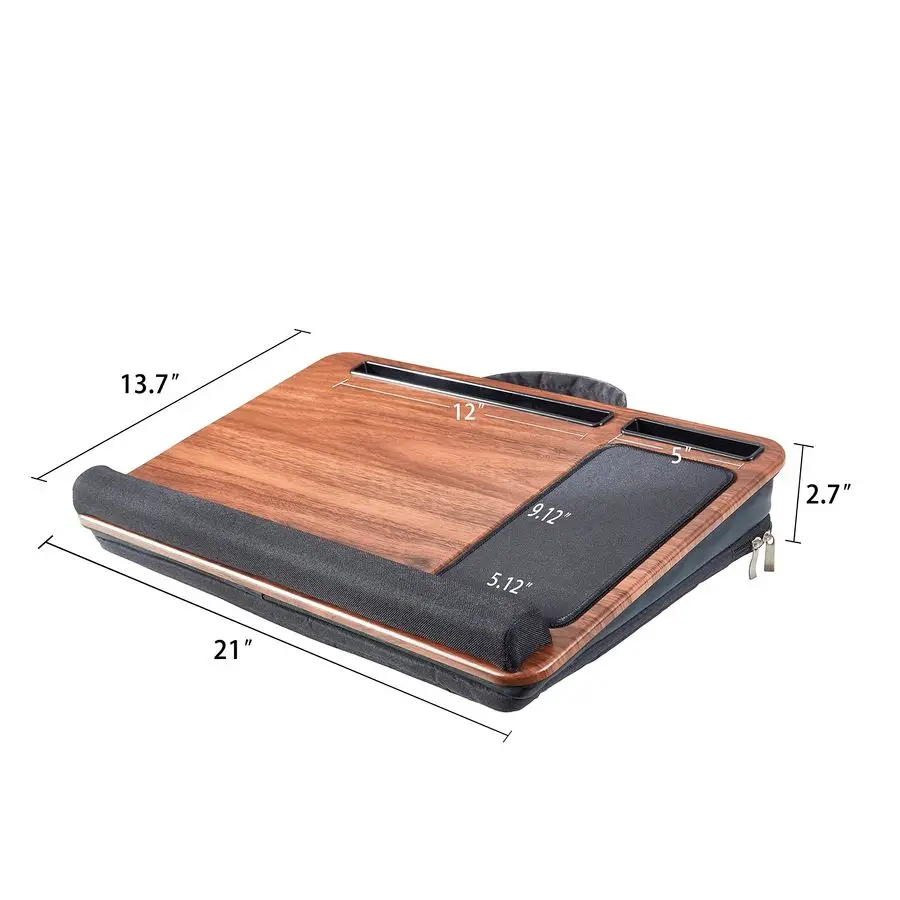 

Lap Desk with All in One Bag to Hold Computer up to 17.3 Inch, Home Office Bed Desk with Cushion Sofa Desk, Laptop Stand with Wr