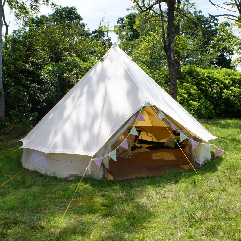 Best Camping Cotton Canvas 3m Bell Tent Teepee Manufacturer Outdoor Luxury Glamping Tent Festival White Round Bell Tent